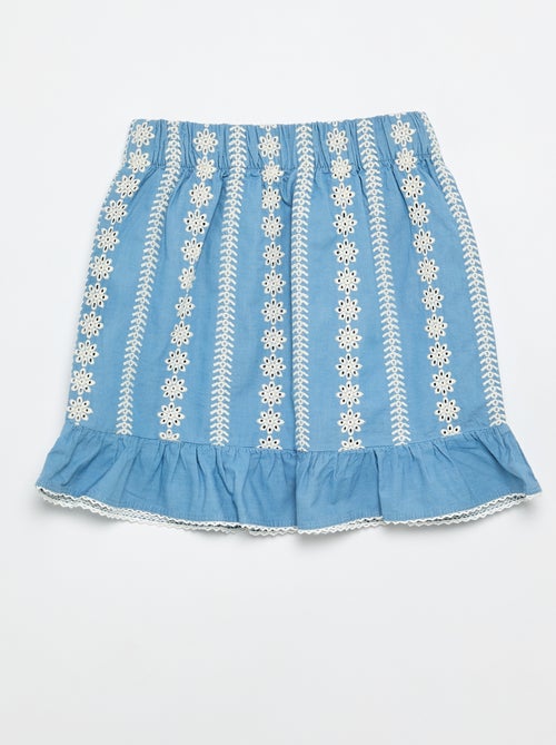 Knielange rok met borduursels - Kiabi