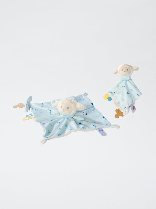 Knuffeldoekje met bevestiging voor fopspeen - schaapje - Kiabi