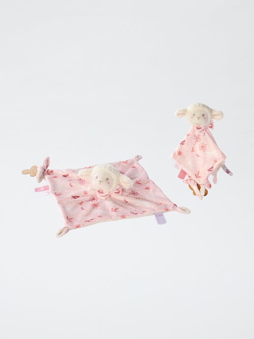 Knuffeldoekje met bevestiging voor fopspeen - schaapje - Kiabi