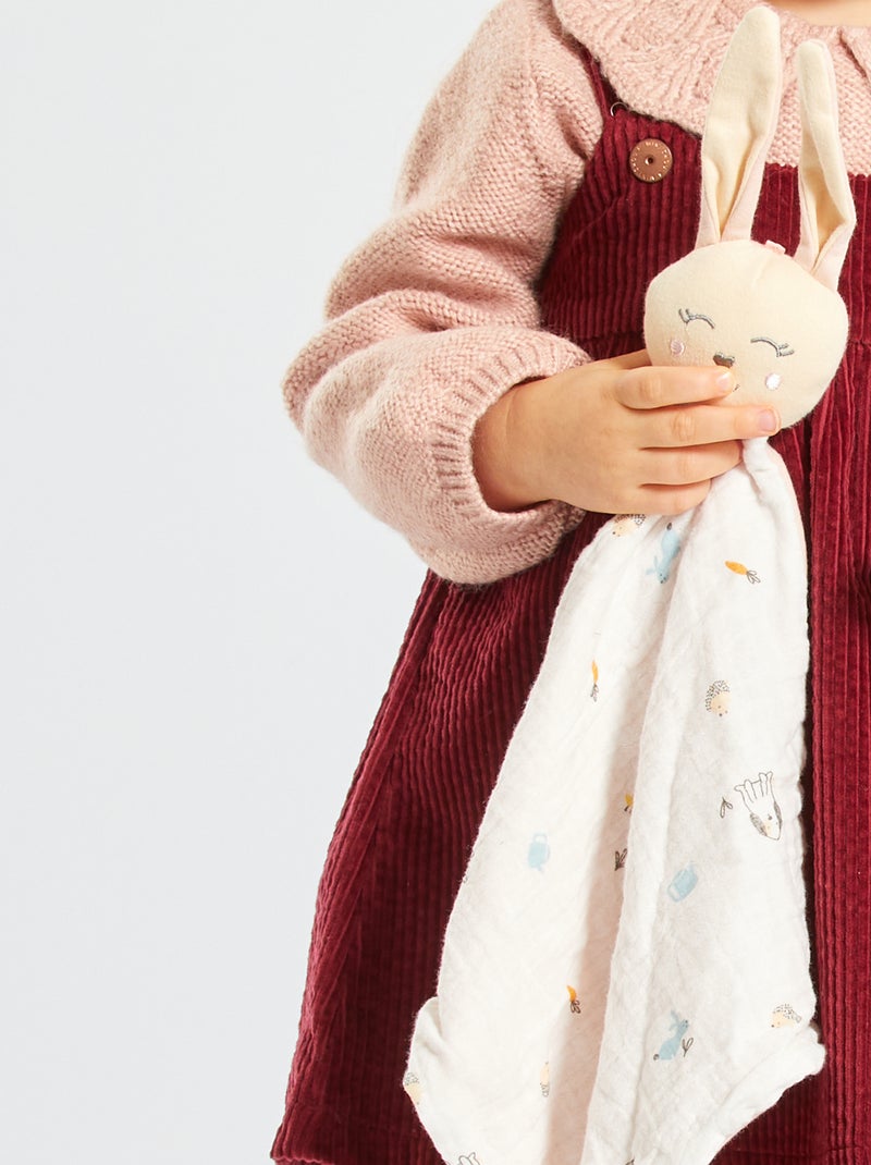 Knuffeldoekje van hydrofiele stof roze - Kiabi