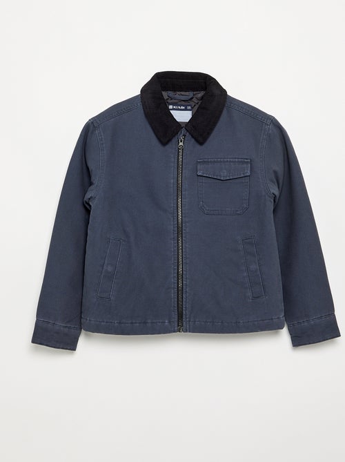 Kort blouson met contrasterende ribfluwelen kraag - Kiabi