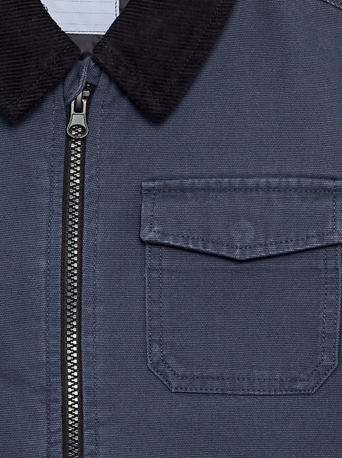 Kort blouson met contrasterende ribfluwelen kraag - Kiabi