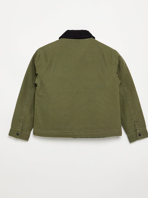 Kort blouson met contrasterende ribfluwelen kraag - Kiabi Kort blouson met contrasterende ribfluwelen kraag - Kiabi