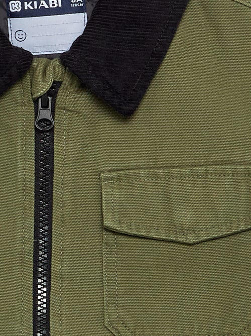 Kort blouson met contrasterende ribfluwelen kraag - Kiabi Kort blouson met contrasterende ribfluwelen kraag - Kiabi