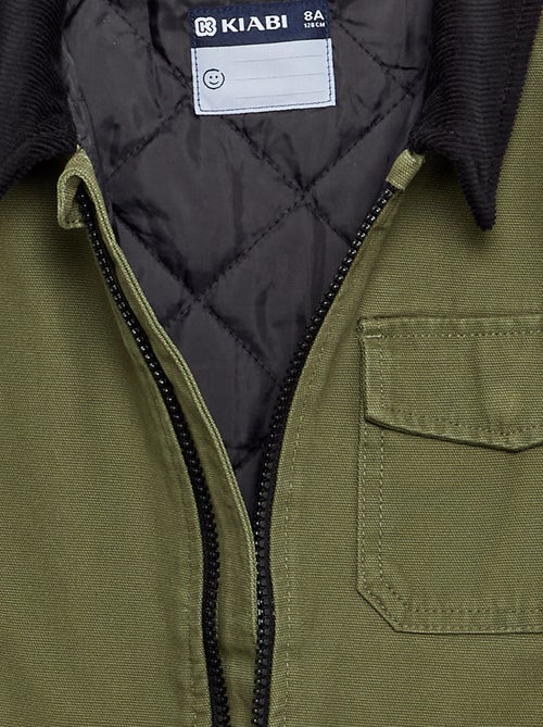 Kort blouson met contrasterende ribfluwelen kraag - Kiabi Kort blouson met contrasterende ribfluwelen kraag - Kiabi