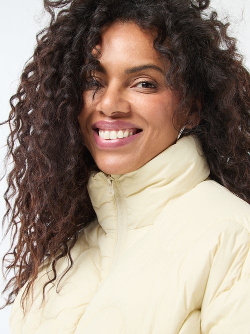 Kort donsjack met opstaande kraag en met fleecestof gevoerde zakken - Kiabi