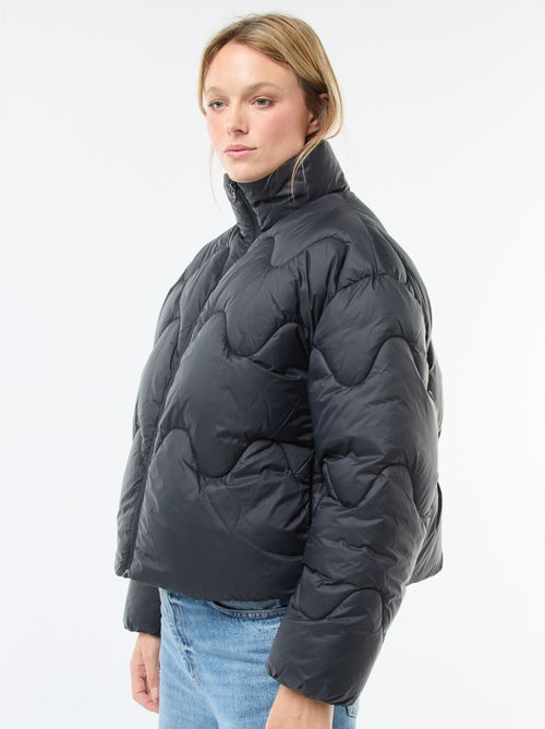 Kort donsjack met opstaande kraag en met fleecestof gevoerde zakken - Kiabi