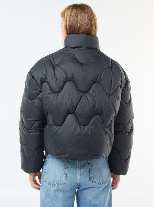 Kort donsjack met opstaande kraag en met fleecestof gevoerde zakken - Kiabi