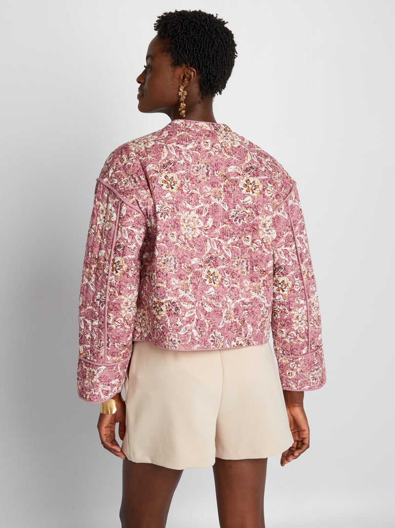 Kort, doorgestikt jasje met bloemenprint ROSE - Kiabi