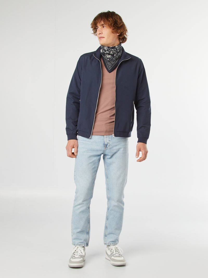 Kort effen jack met rits 'Produkt' BLAUW - Kiabi