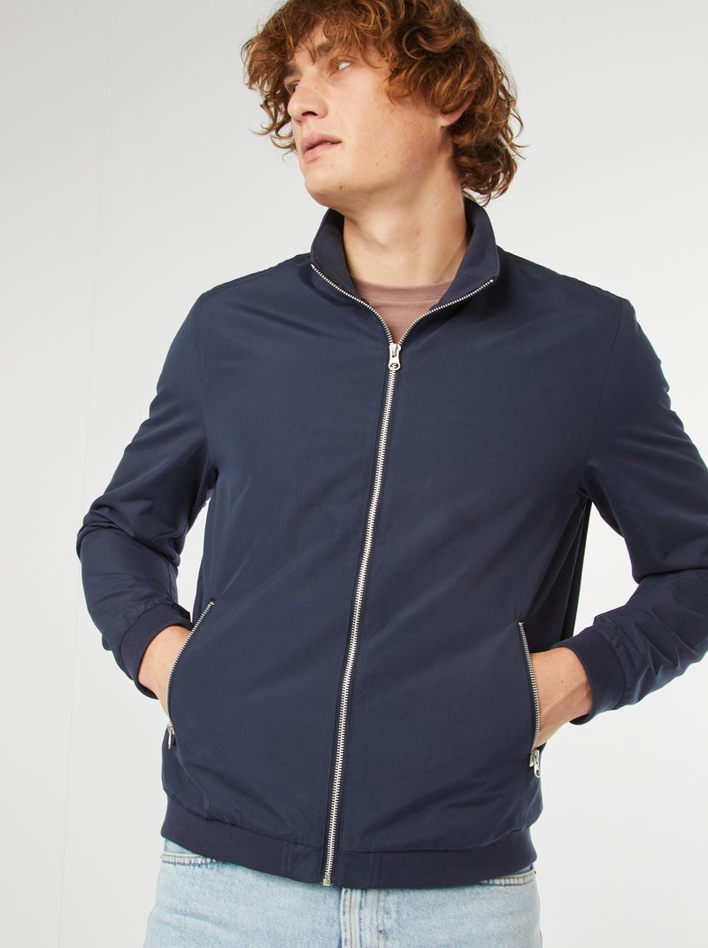 Kort effen jack met rits 'Produkt' BLAUW - Kiabi