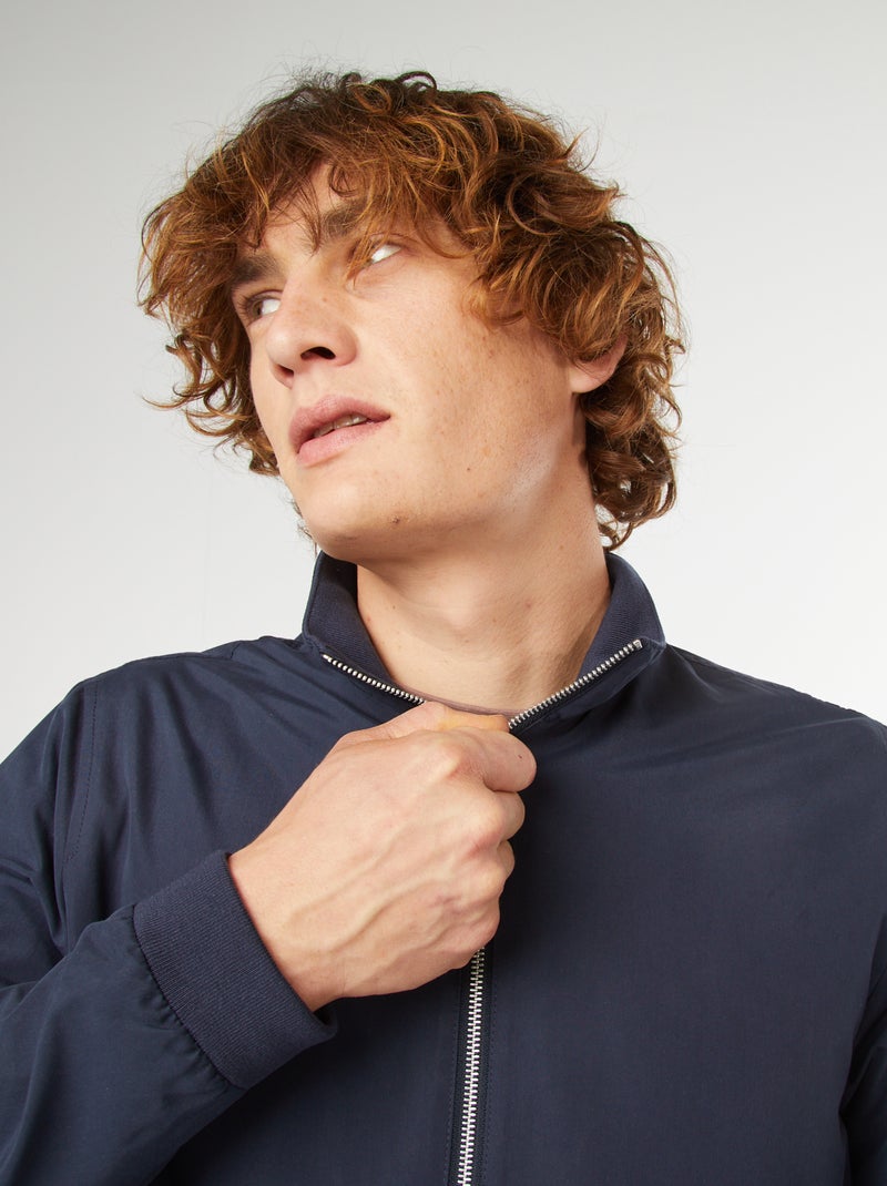 Kort effen jack met rits 'Produkt' BLAUW - Kiabi