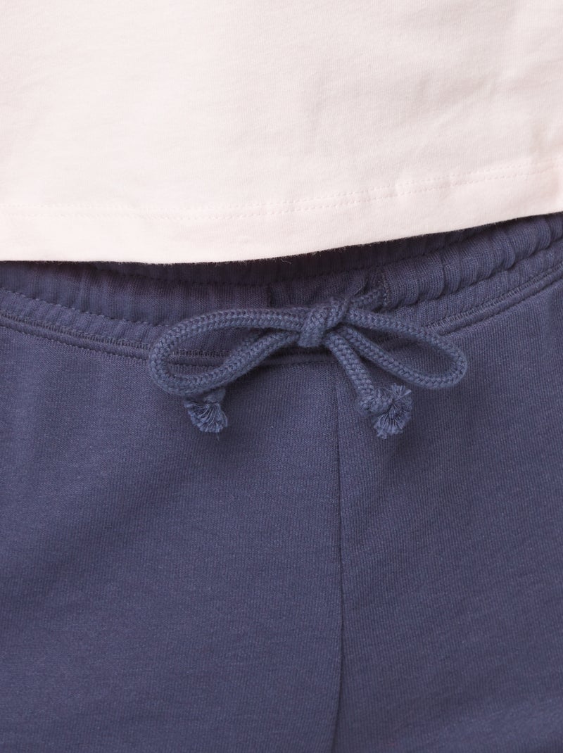 Kort, effen short van lichte joggingstof BLAUW - Kiabi