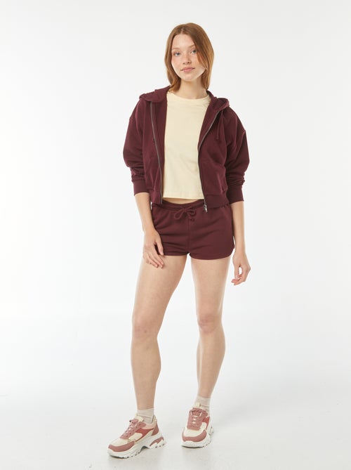 Kort, effen short van lichte joggingstof - Kiabi