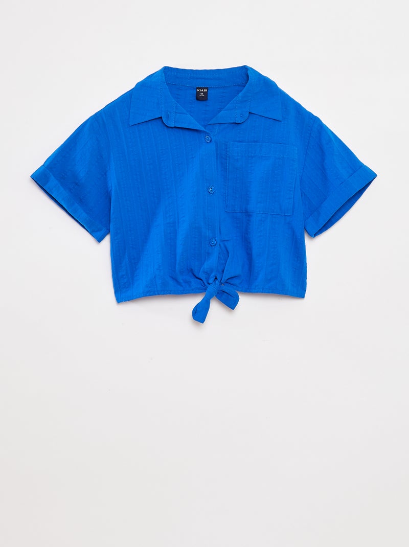 Kort hemdje met strikje Blauw - Kiabi