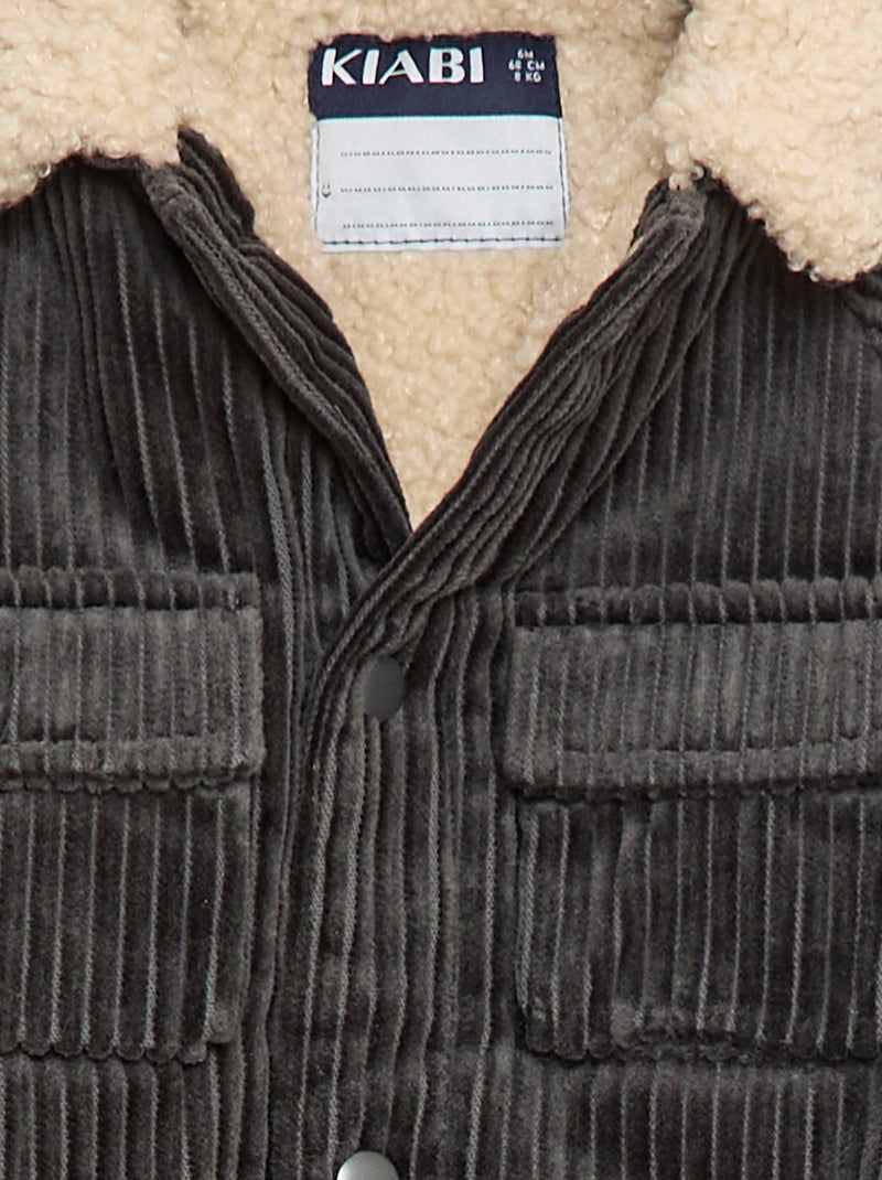 Kort jack van gevoerd fluweel Zwart - Kiabi