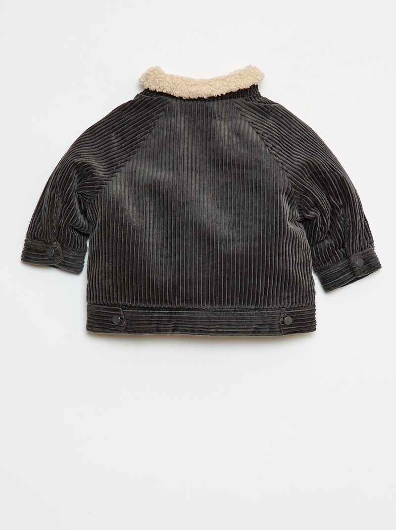 Kort jack van gevoerd fluweel Zwart - Kiabi