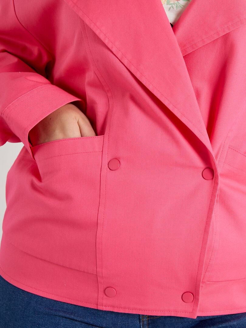 Kort jasje van katoen roze - Kiabi