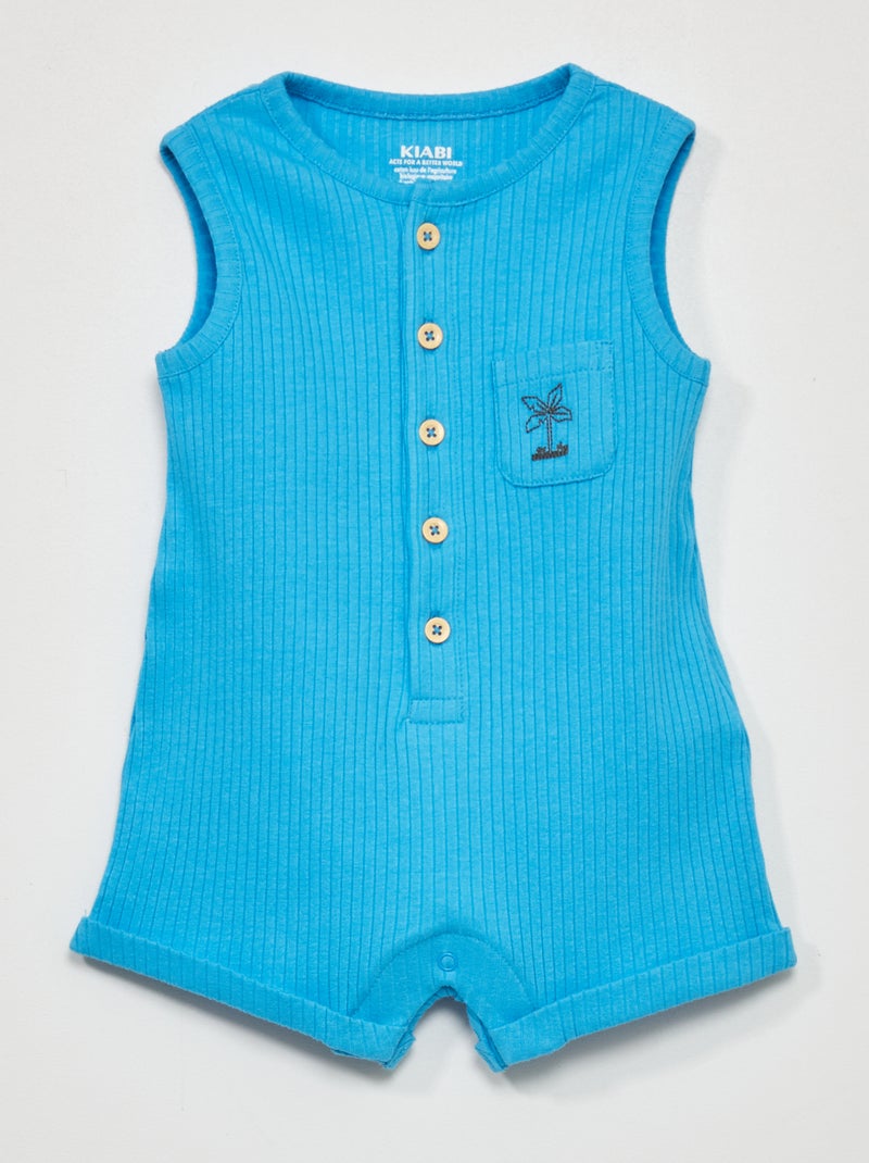 Kort kruippakje van ribstof blauw - Kiabi
