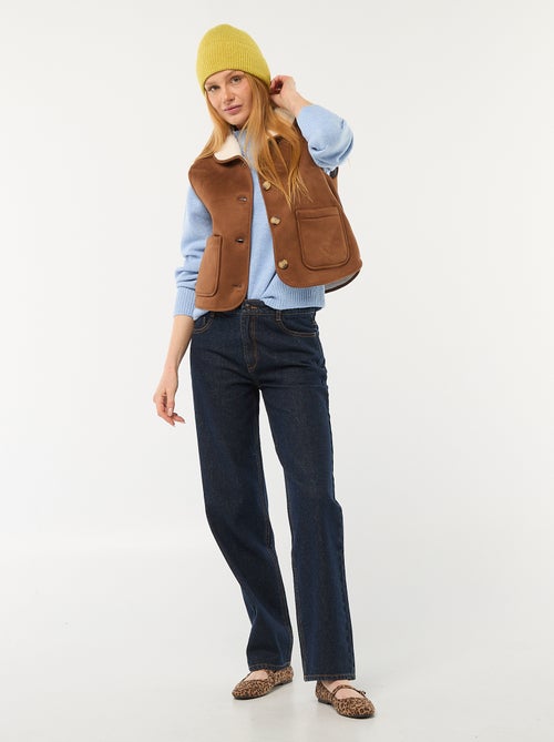 Kort mouwloos jasje van sherpa - Kiabi