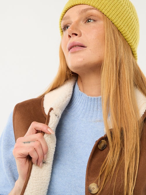 Kort mouwloos jasje van sherpa - Kiabi