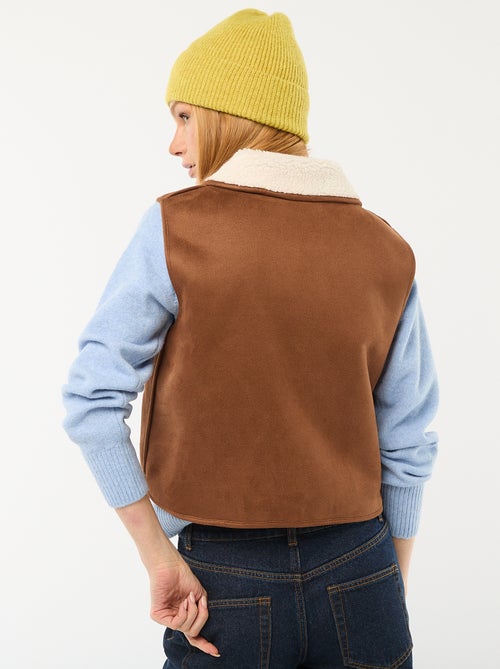 Kort mouwloos jasje van sherpa - Kiabi