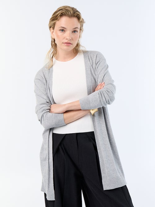 Kort open fijngebreid vest - Kiabi