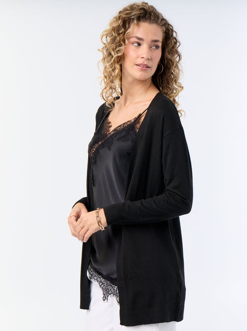 Kort open fijngebreid vest - Kiabi