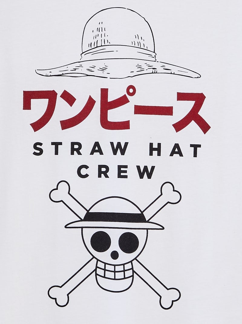 Kort pyjamasetje - T-shirt + short 'One Piece' - 2-delig ZWART - Kiabi