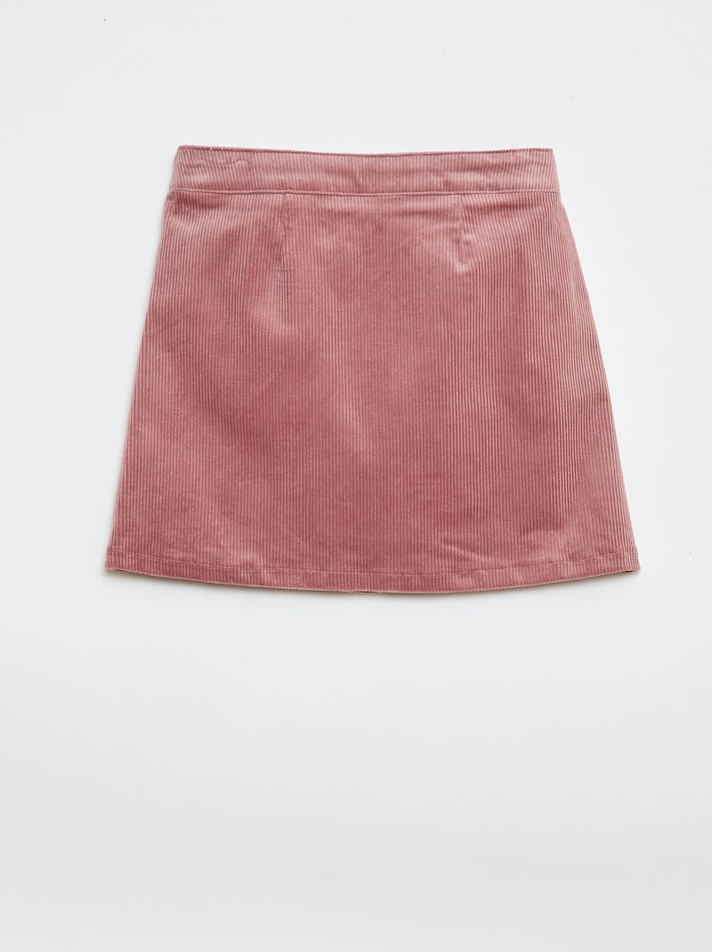 Kort, recht model fluwelen rok Rose - Kiabi