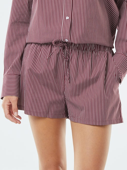 Kort short van gestreepte popeline - Kiabi