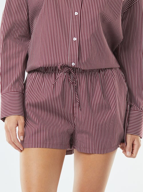 Kort short van gestreepte popeline - Kiabi