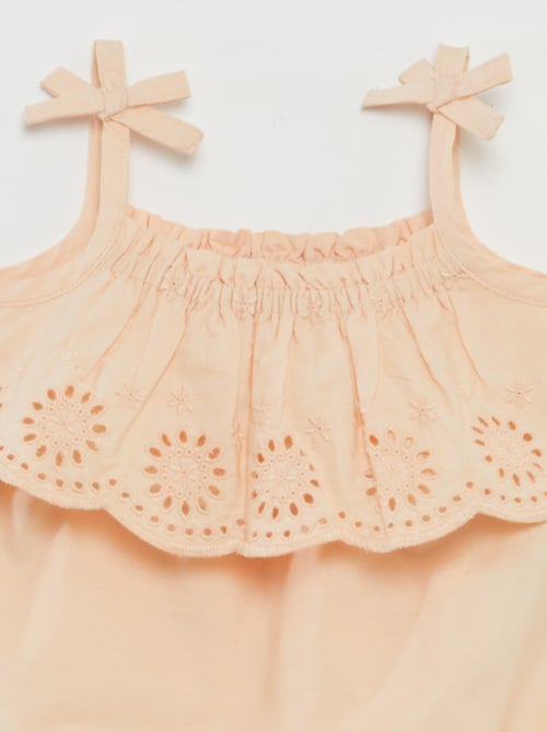 Kort speelpakje met broderie anglaise - Kiabi