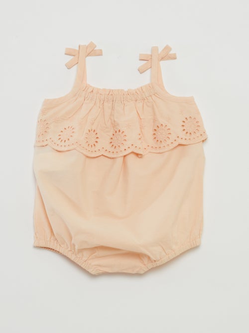 Kort speelpakje met broderie anglaise - Kiabi