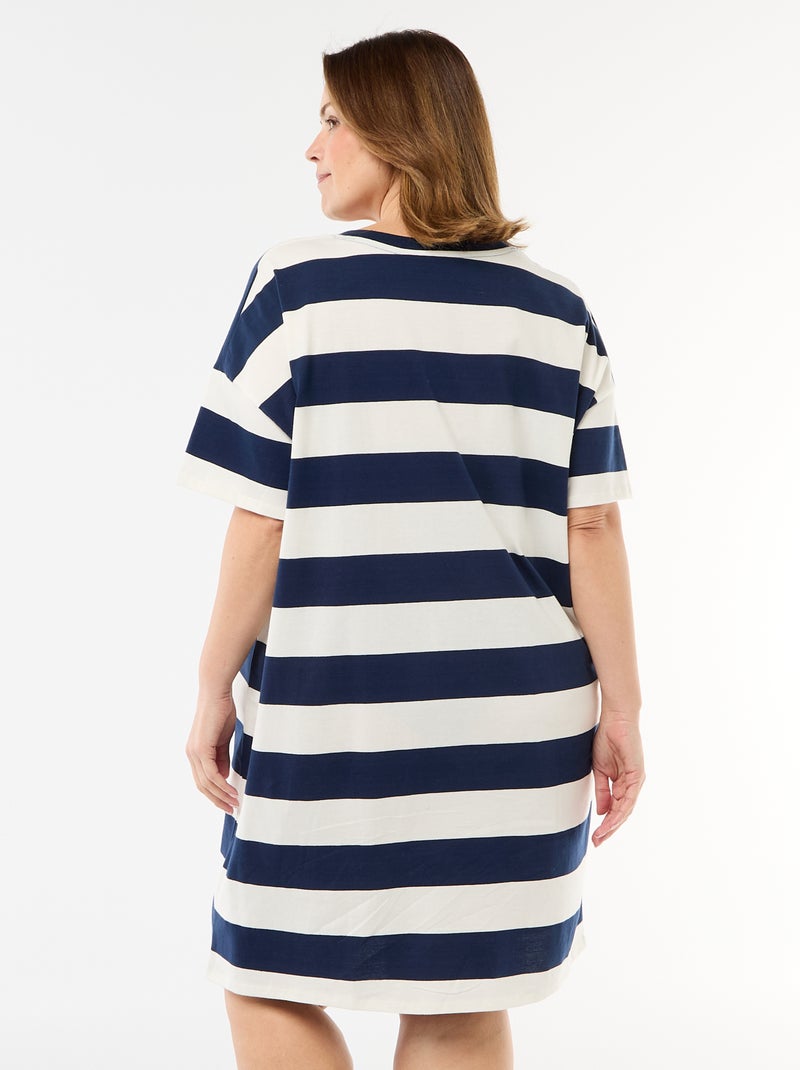 Kort T-shirt jurkje met korte mouwen Blauw - Kiabi