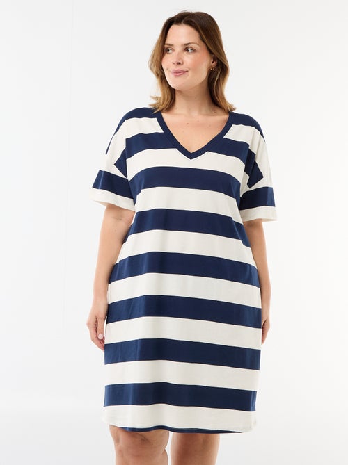 Kort T-shirt jurkje met korte mouwen - Kiabi