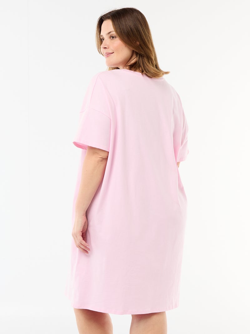 Kort T-shirt jurkje met korte mouwen Rose - Kiabi