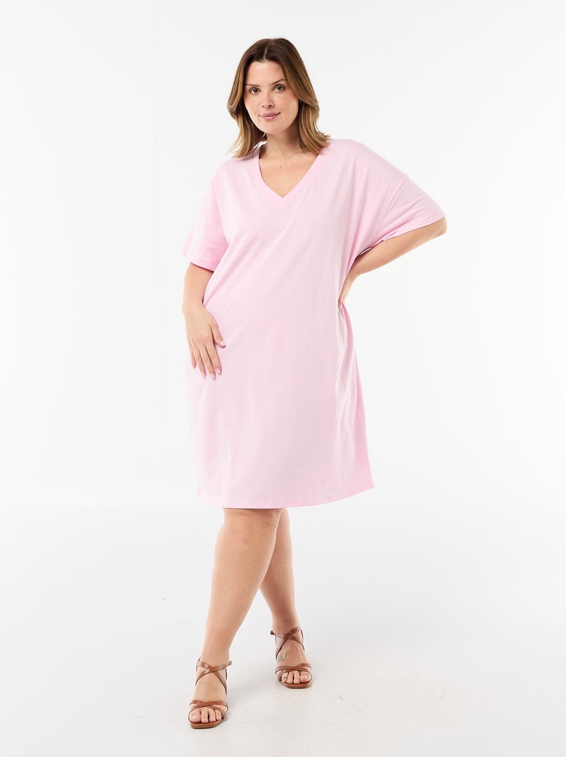Kort T-shirt jurkje met korte mouwen Rose - Kiabi