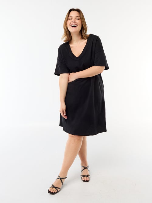 Kort T-shirt jurkje met korte mouwen - Kiabi