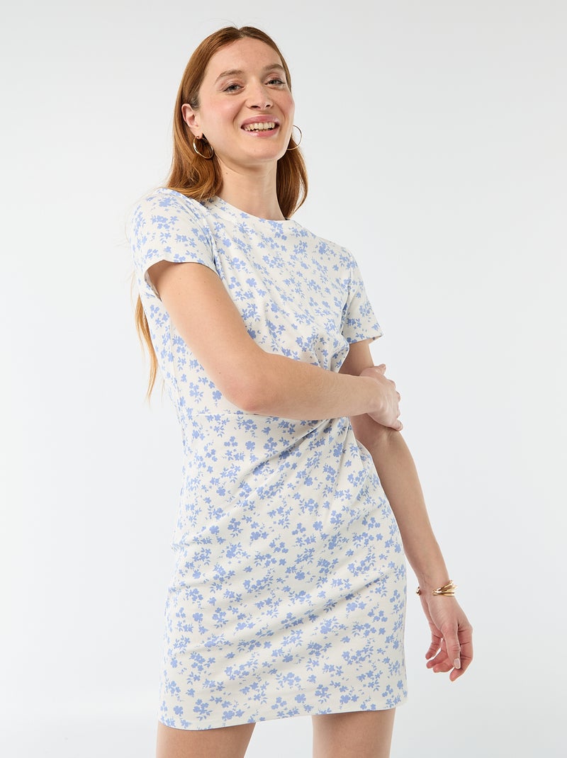 Kort T-shirtmodel met decoratieve knoop Biege - Kiabi