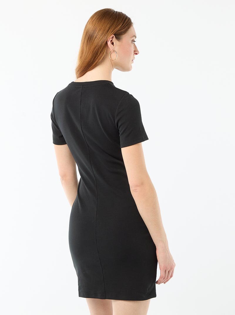 Kort T-shirtmodel met decoratieve knoop Zwart - Kiabi