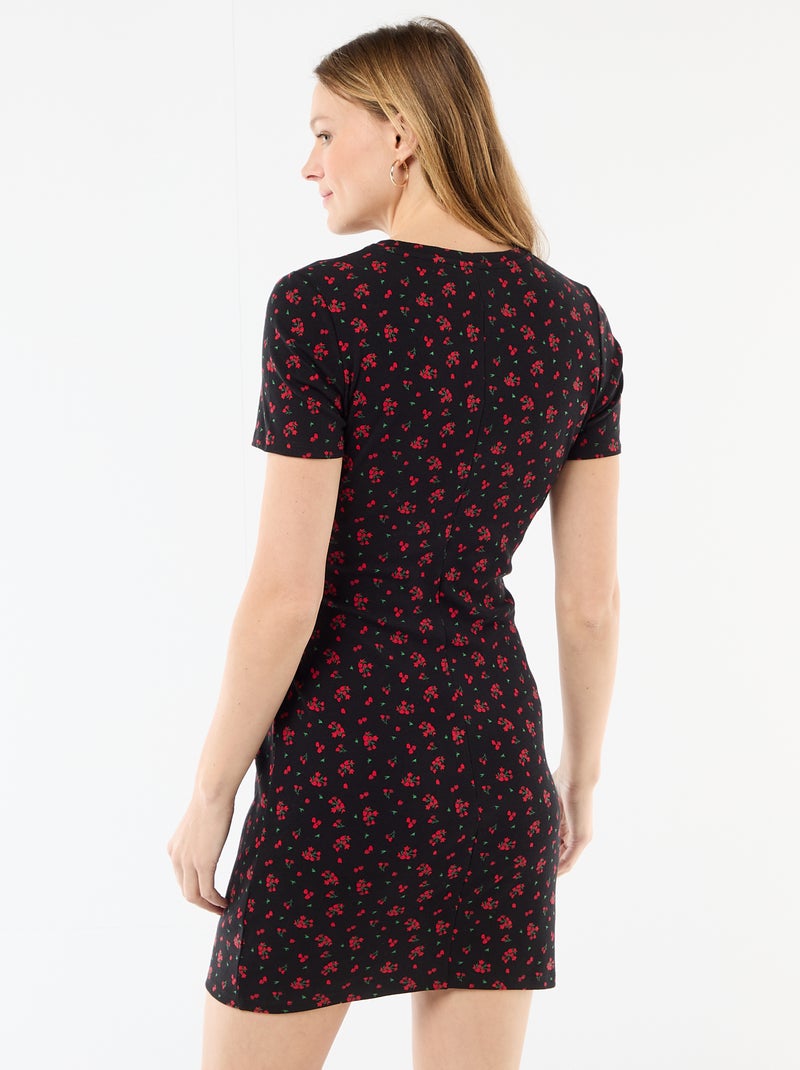 Kort T-shirtmodel met decoratieve knoop Zwart - Kiabi