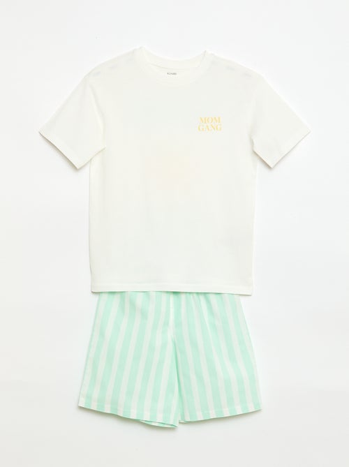 Korte 2-delige pyjama: short + T-shirt - Kiabi