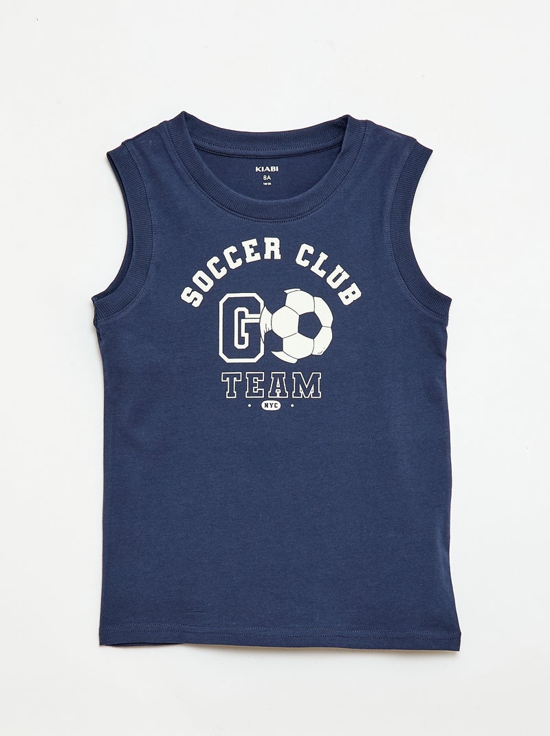 Korte 2-delige pyjamaset met tanktop en korte broek Blauw - Kiabi