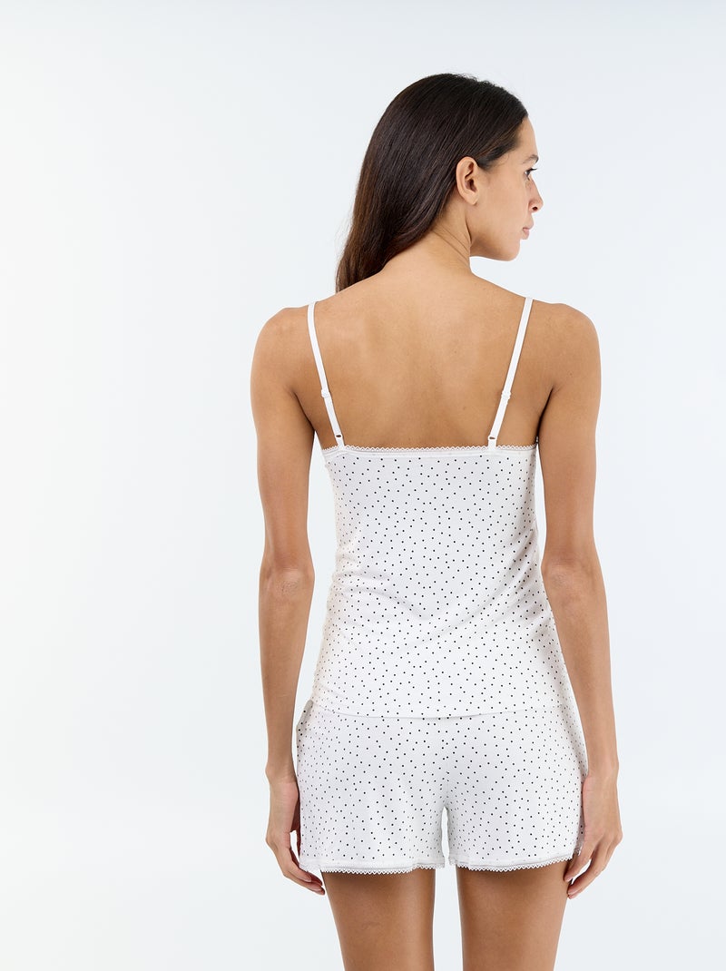 Korte 2-delige pyjamaset Wit - Kiabi