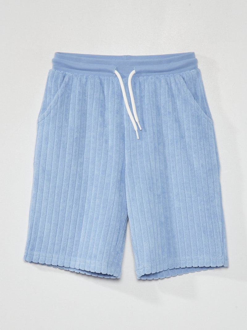 Korte bermuda van badstof BLAUW - Kiabi