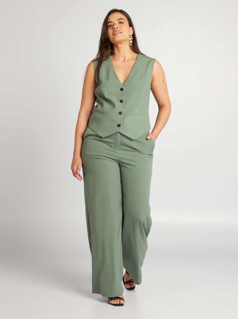 Korte blazer zonder mouwen GROEN - Kiabi