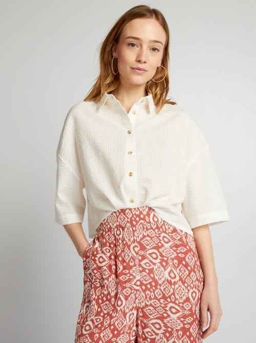 Korte blouse met lage mouwinzet - Kiabi