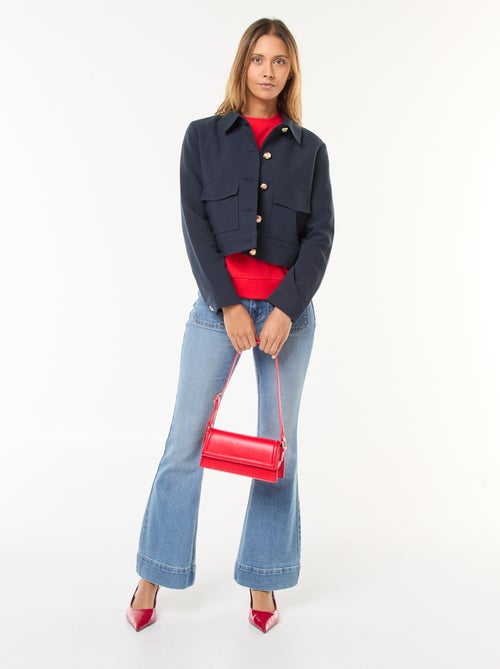 Korte colbert met goudkleurige knopen - Kiabi