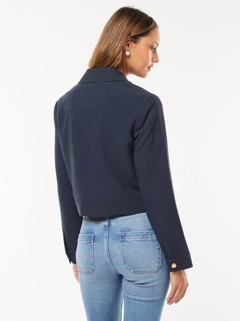 Korte colbert met goudkleurige knopen Blauw - Kiabi